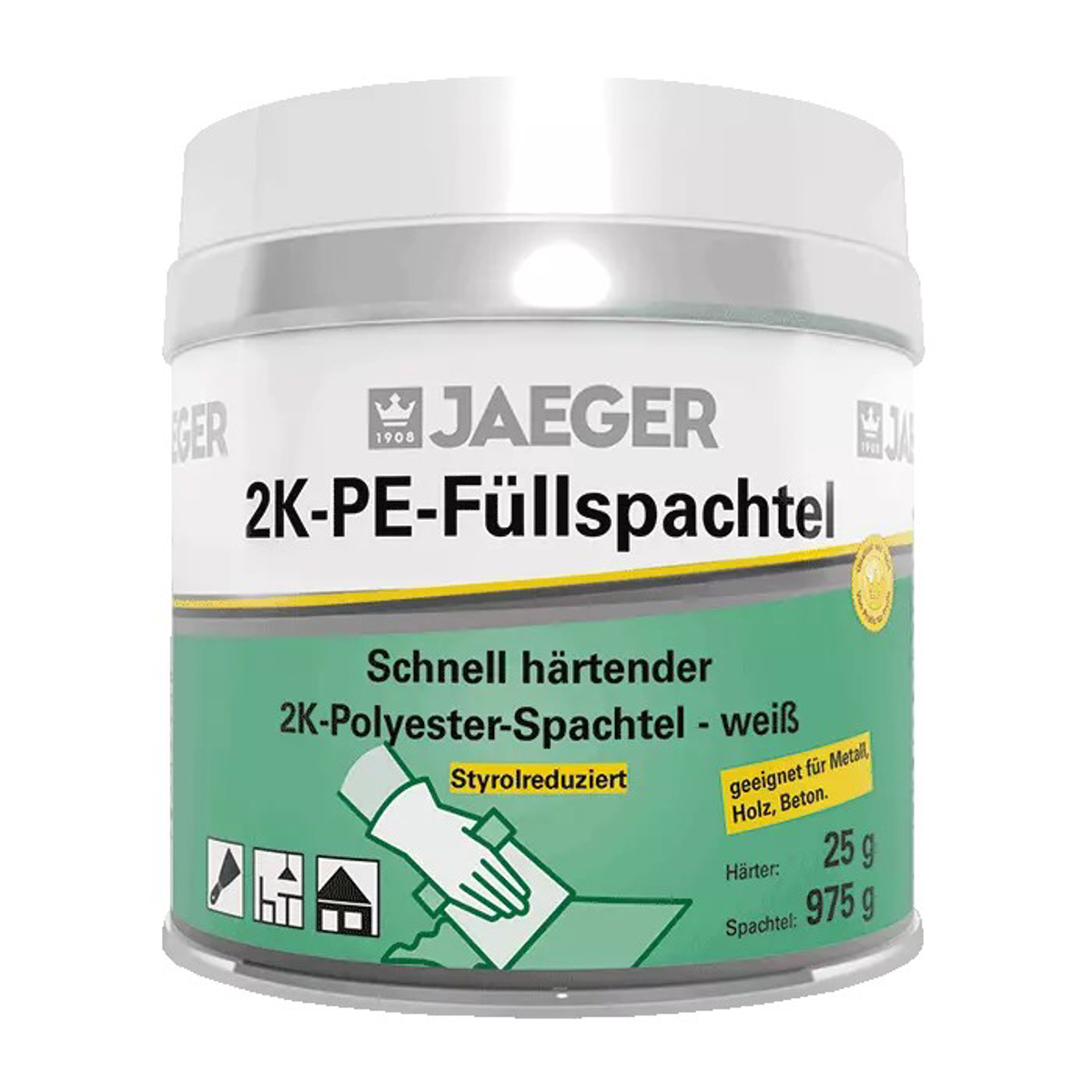 Jaeger 2K-PE Füllspachtel 1,0 kg 4180007-917 incl. Härter Weiß